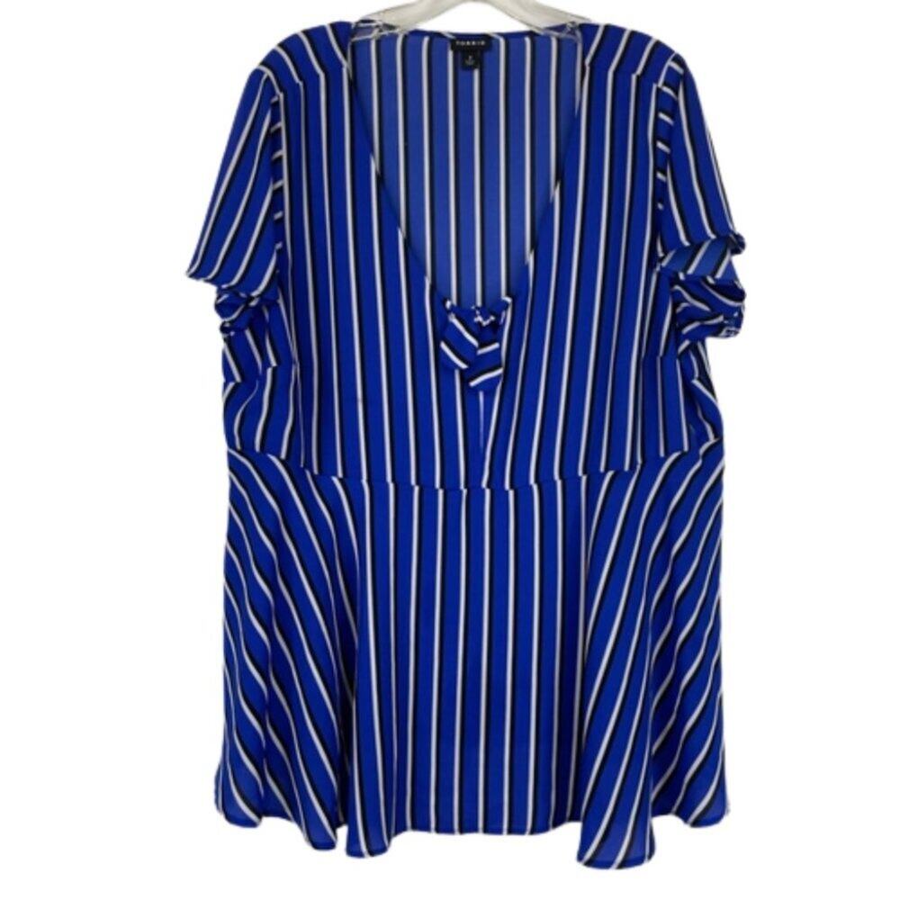 Torrid stripped peplum blouse size 2